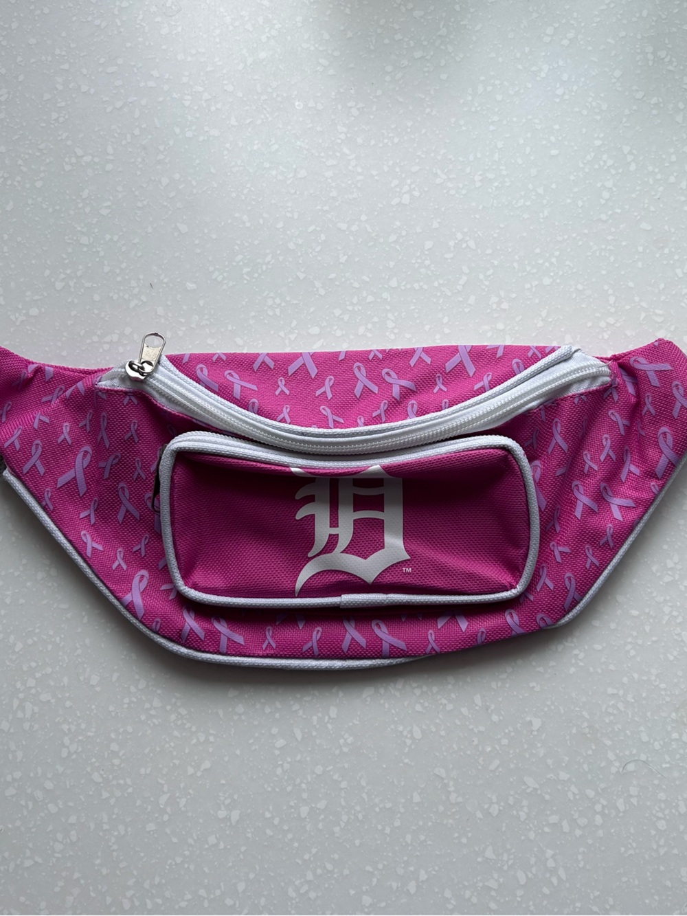 Pink Fanny Pack with White Detroit Tigers Logo